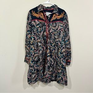 Anthropologie Holding Horses Western Style Shirt Dress Size 16